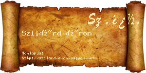 Szilárd Áron névjegykártya